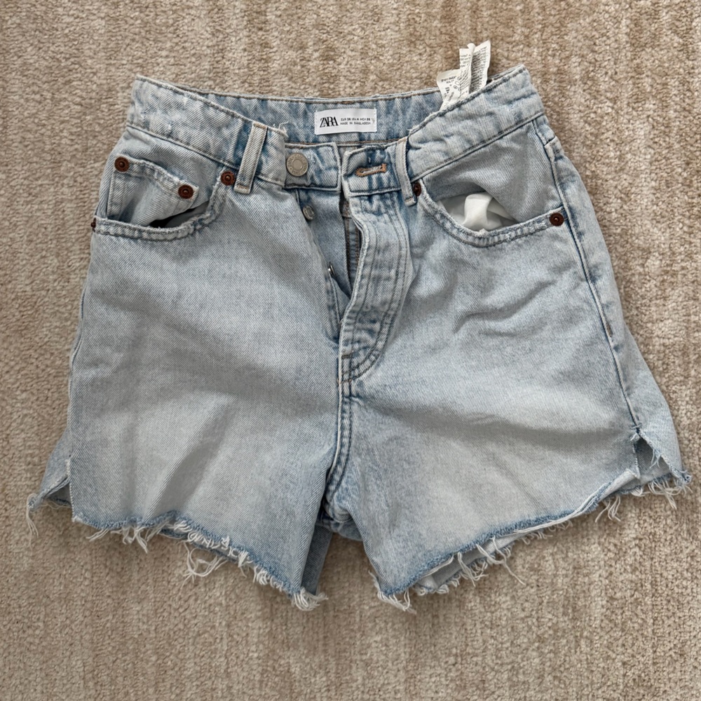 Light Wash Cutoff Denim Shorts